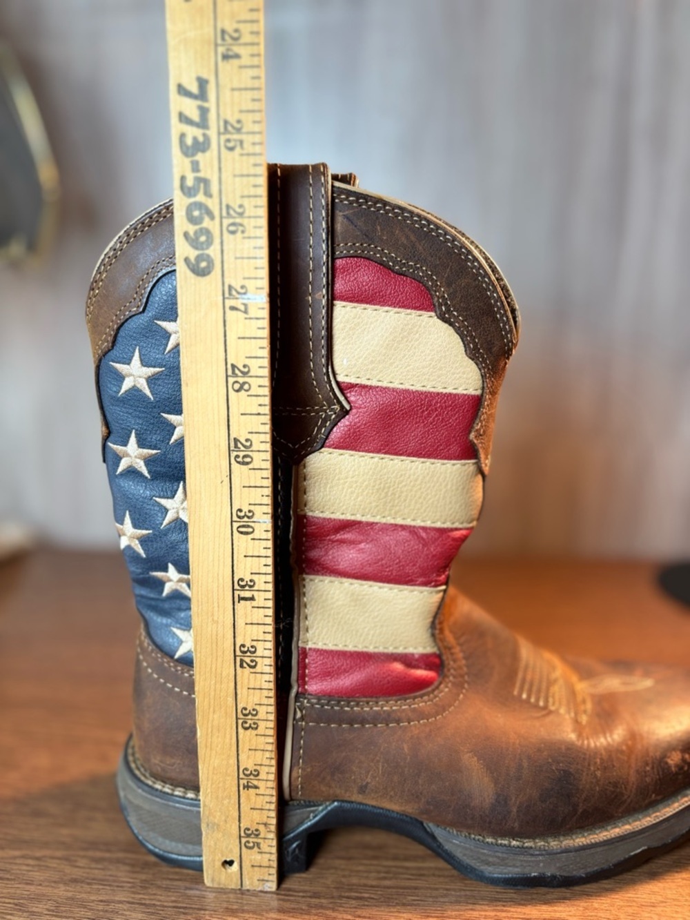 Durango Lady Rebel Brown Leather Western Boots with American Flag Shaft Women’s - Picture 15 of 15